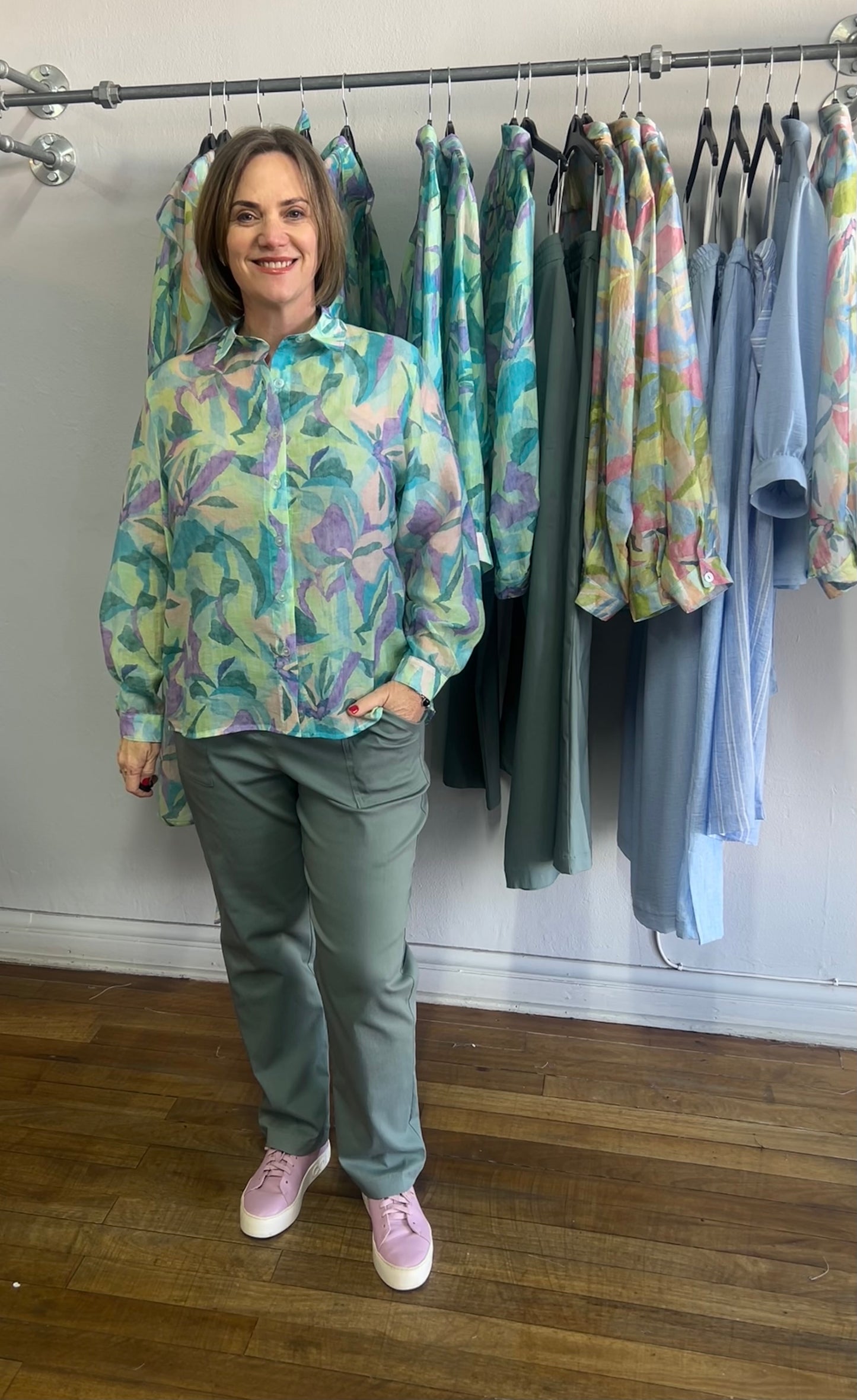 Fern green woven stretch cargo joggers