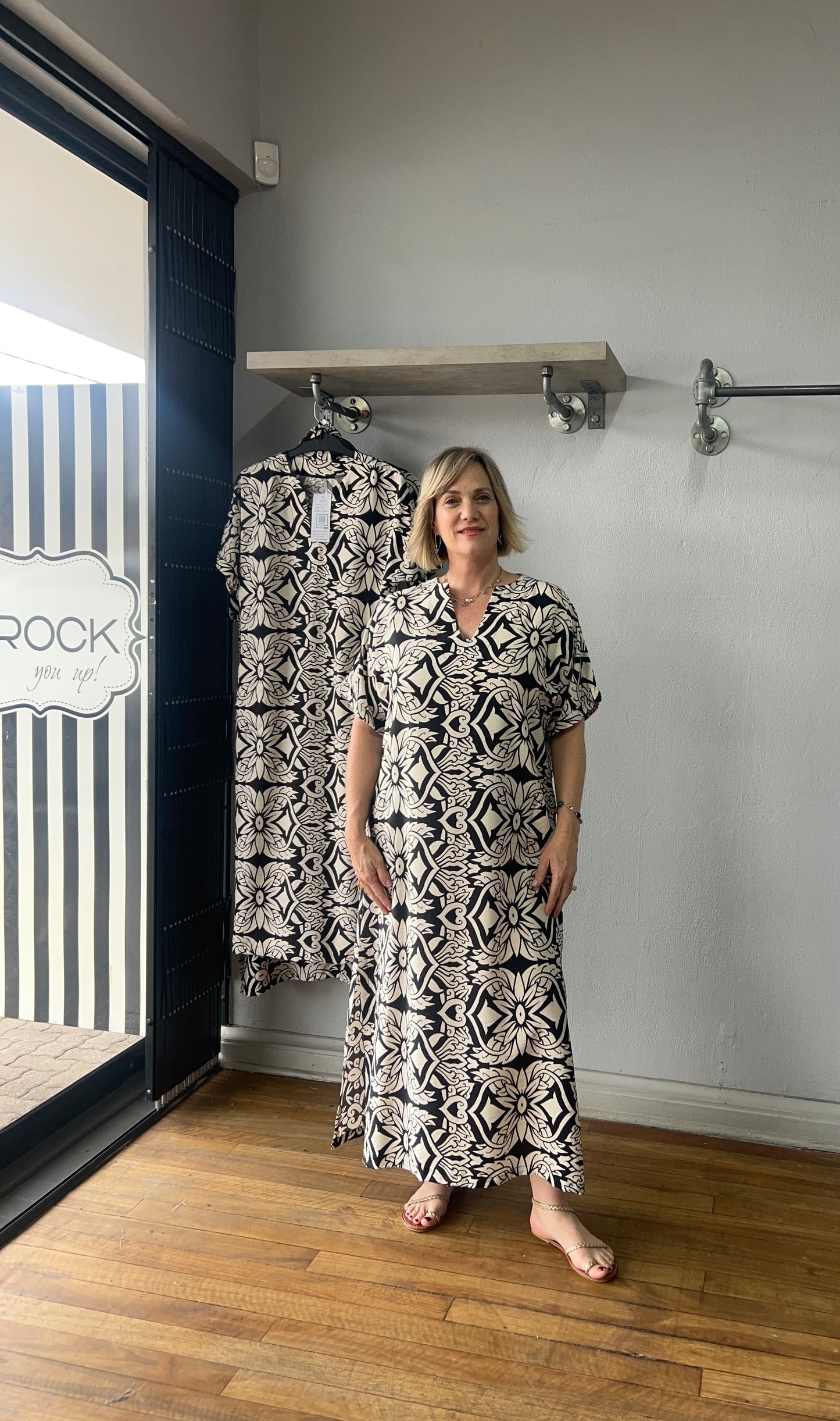 Geometric Kaftan Dress