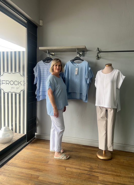 White Batwing woven T-Shirt Top