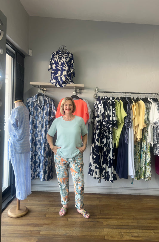 Floral Stretch Linen Blend joggers