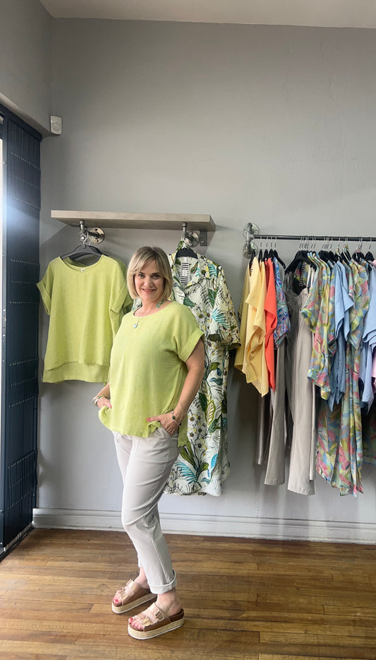 Lime Batwing Summer top