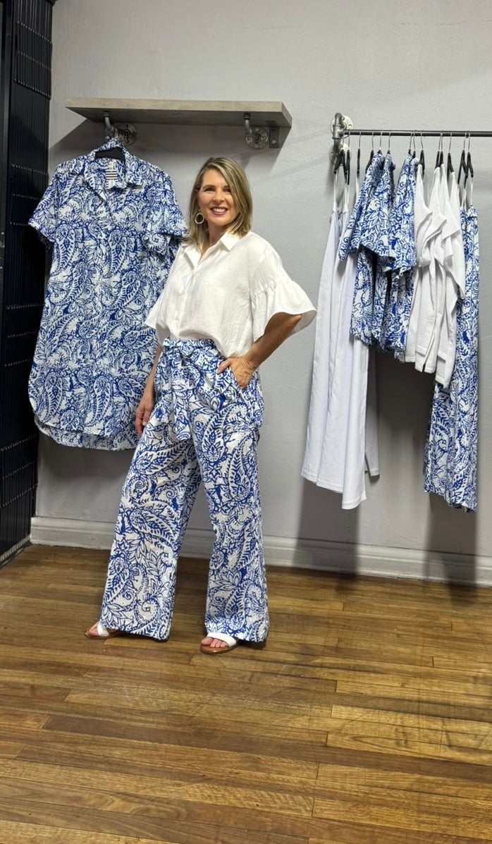 Box Frill White Rayon tailored Shirt