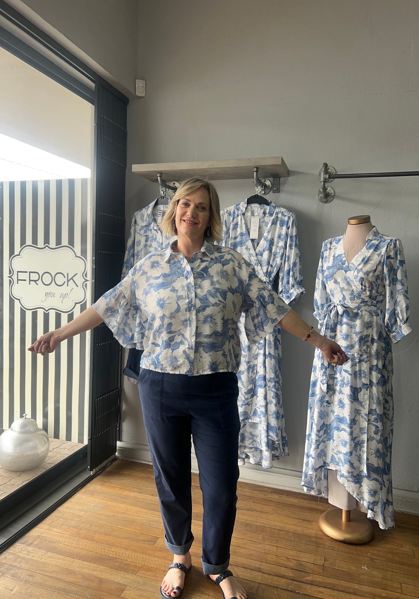 Navy Denim Look Soft stretchy Cargo style Joggers