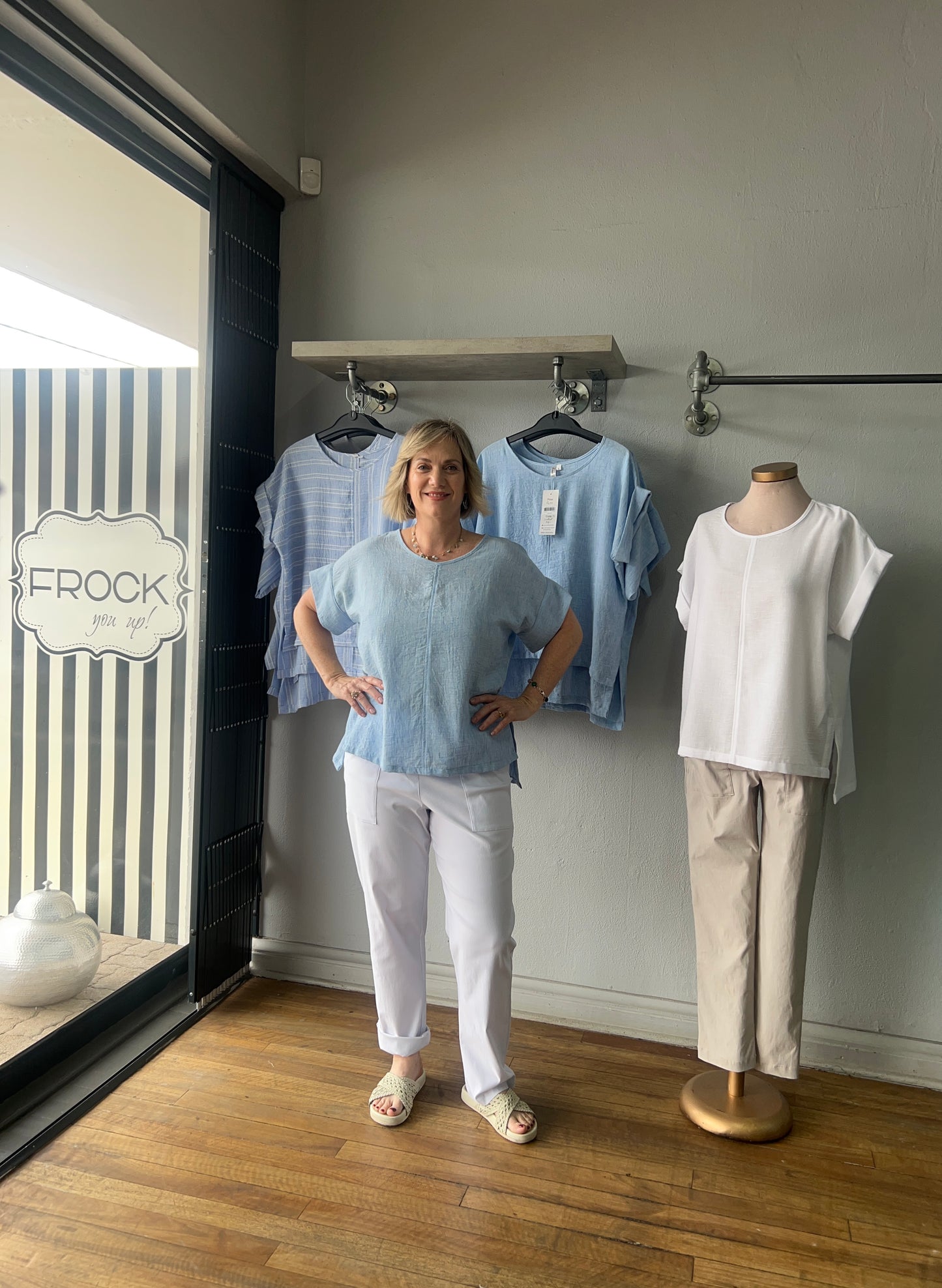 White Batwing woven T-Shirt Top