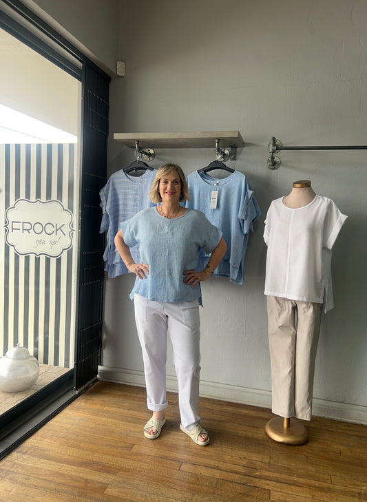 White Batwing woven T-Shirt Top