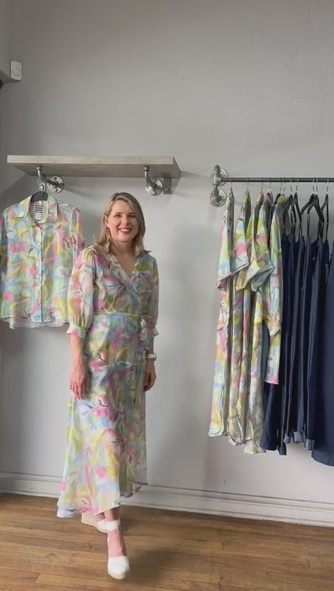 Tailored Wrap dress Pink Candy floss Voile